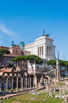 Roman Forum around the Colosseum in Rome Italy