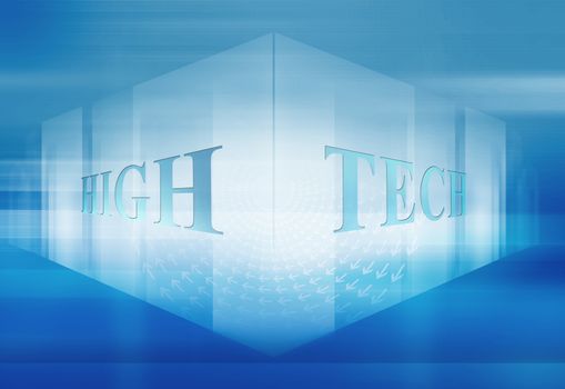 Abstract High Tech 3D Space, Digital Technology Background. 3d illustration; 3d illustration, 3d render