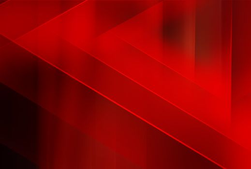 Abstract red theme background, multiple 3d triangles with perspective and depth background. 