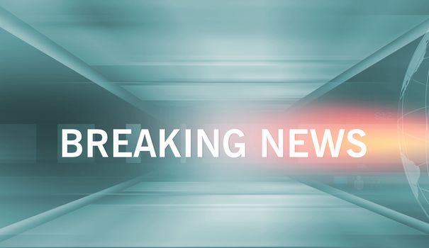 Graphical Breaking News Background with news text, Orange Theme Background with White Breaking News Text.