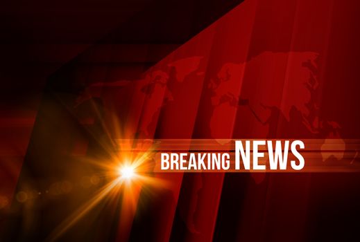Graphical Breaking News Background with news text, Red Theme Background with White Breaking News.