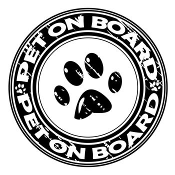 PET ON BOARD rubber stamp