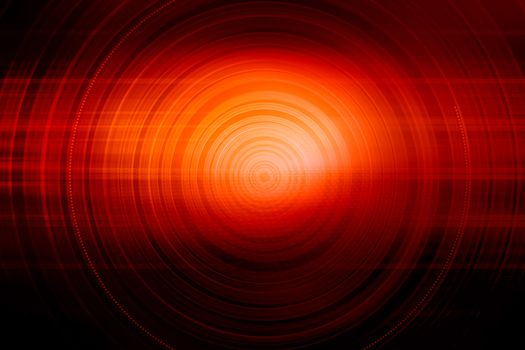 Concentric circles expanding from center to edges red theme background. 