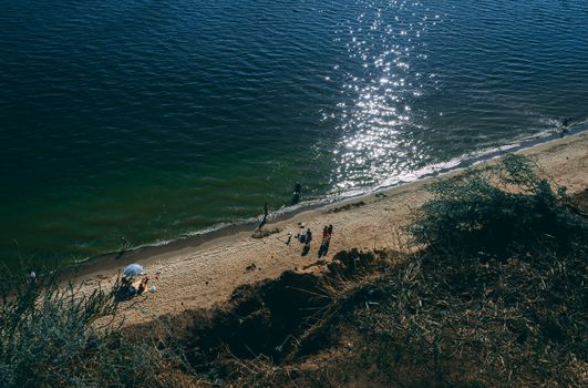 Ochakov, Ukraine - 09.22.2018. Coastline and beaches in Ochakov town in Nikolayev province of Ukraine on the Black Sea coast.