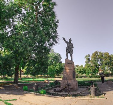 Ochakov, Ukraine - 09.22.2018. Monument to the Russian commander Alexander Suvorov in Ochakov city, Ukraine