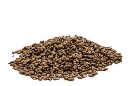 Coffee beans on white background