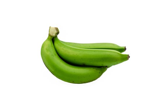 green banana bundle on a white background