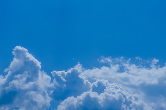 clouds in the blue sky.