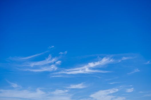 clouds in the blue sky.