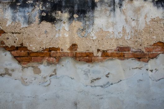 Cracked wall with an old plaster as a background