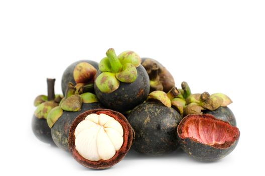 Mangosteen Queen of fruit on a white background