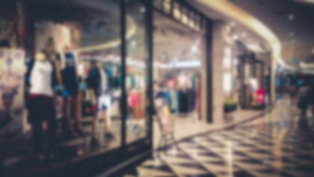 Blur of shopping malls that offer thousands of products
