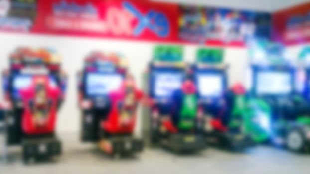 Game Zone Box blurred in the mall