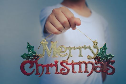 Merry Christmas In the hands of a girl