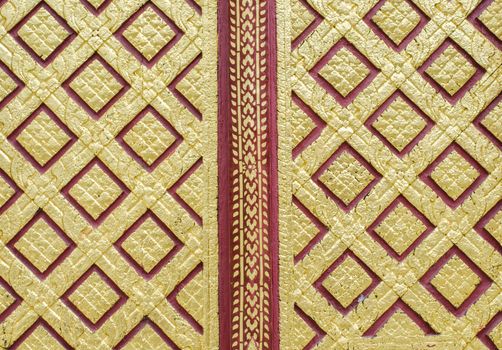 Thai pattern on door in Thailand Buddha Temple Asian style art