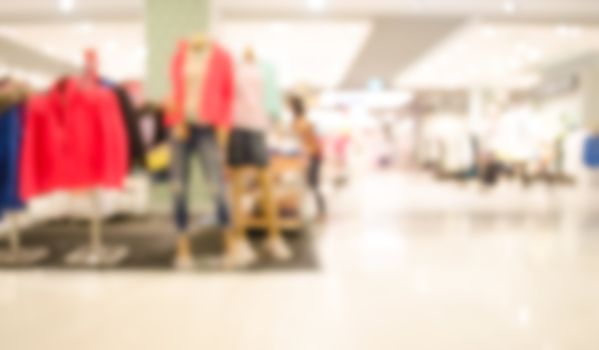 Blur the Clothing store in shopping mall.