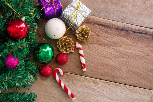 Christmas Border on wood - tone vintage