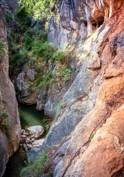 Beautiful canyon with crystal clear waters and a myriad of caves at Wombeyan, Australia