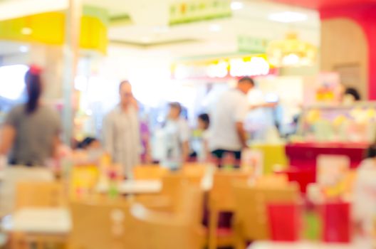 blur food center in modern trade 