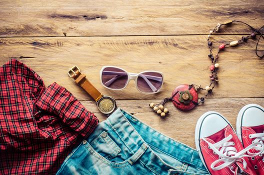 Travel Clothing accessories apparel along for the trip