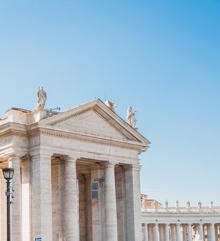 Bernini's colonnade on St. Peter's Square from Rome to the Vatican in Italy