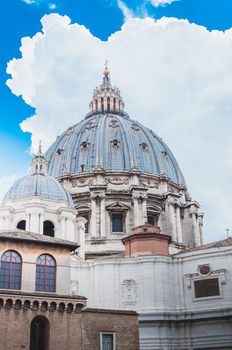 St. Peter's Basilica in Rome on St. Peter's Square from Rome to Vatican in Italy