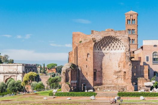 Roman Forum around the Colosseum in Rome Italy