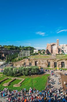 Roman Forum around the Colosseum in Rome Italy