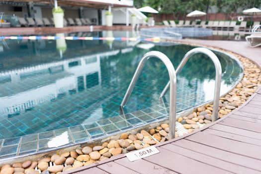 Swimming pool. Luxury hotel in Pattaya, Thailand. Summer beach vacation.