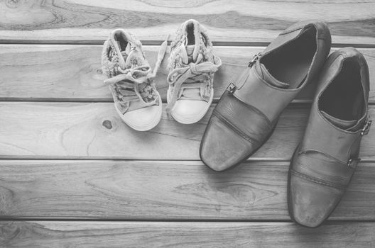 shoes for dad and daughter tone black and white - concept protect