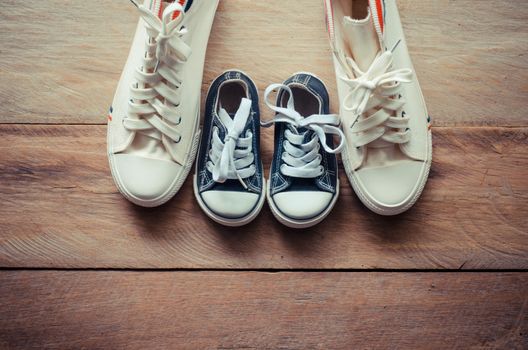 The shoes of father and son concept. father son