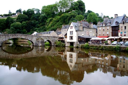 he romantic port of Dinan in Brtiiany, France