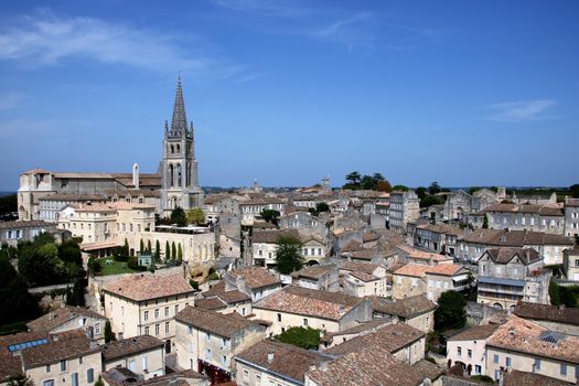 Saint Emilion - France - ON 08/26/2017 - view of the village of Saint Emilion, France