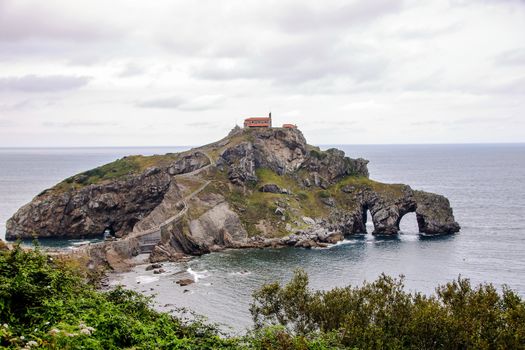 scenic view of the promontory of san juan de gastelugatxe one of most impressive landscapes of basque coast in north of spain