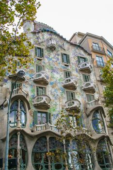 Batlò house by architect Anton Gaudì at Barcelona, Spain
