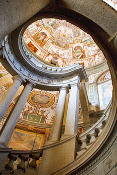 AT CAPRAROLA, Viterbo, Lazio, Italy- On 12/40/2016 - royal staircase of  Palazzo Farnese 