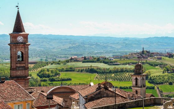 The village of Govone and the landscape of langhe in Piedmont, Italy