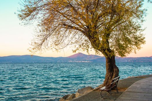 view of Bracciano lake, Roma, Italy