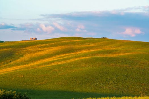 Landscape of tuscan countryside, Val d'Orcia, Siena