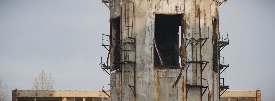 ruins of a very heavily polluted industrial factory, industrial series