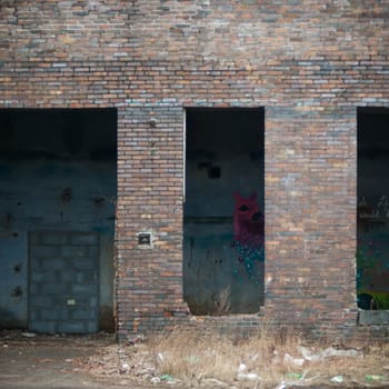 ruins of a very heavily polluted industrial factory, industrial series