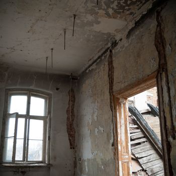 ruins of a very heavily polluted industrial factory, industrial series