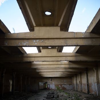 ruins of a very heavily polluted industrial factory, industrial series
