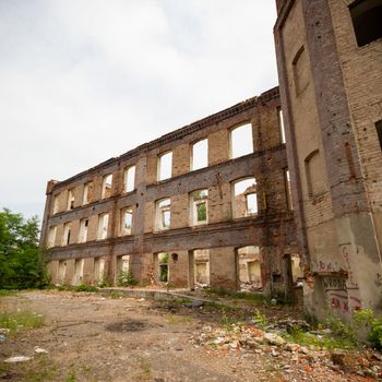 ruins of a very heavily polluted industrial factory, industrial series