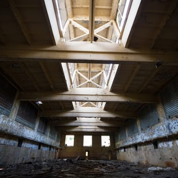 ruins of a very heavily polluted industrial factory, industrial series