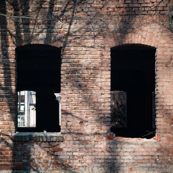 ruins of a very heavily polluted industrial factory, industrial series