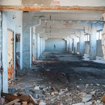 ruins of a very heavily polluted industrial factory, industrial series