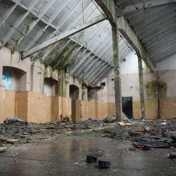 ruins of a very heavily polluted industrial factory, industrial series