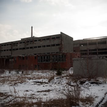 ruins of a very heavily polluted industrial factory, industrial series
