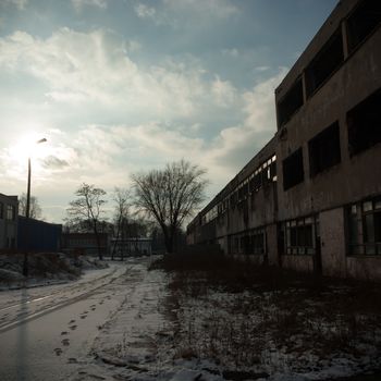 ruins of a very heavily polluted industrial factory, industrial series